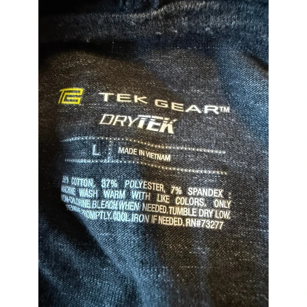 Tek Gear DryTek Womens Gray Full Zip Hoodie Sweatshirt Large Thumbholes Active - Picture 3 of 4